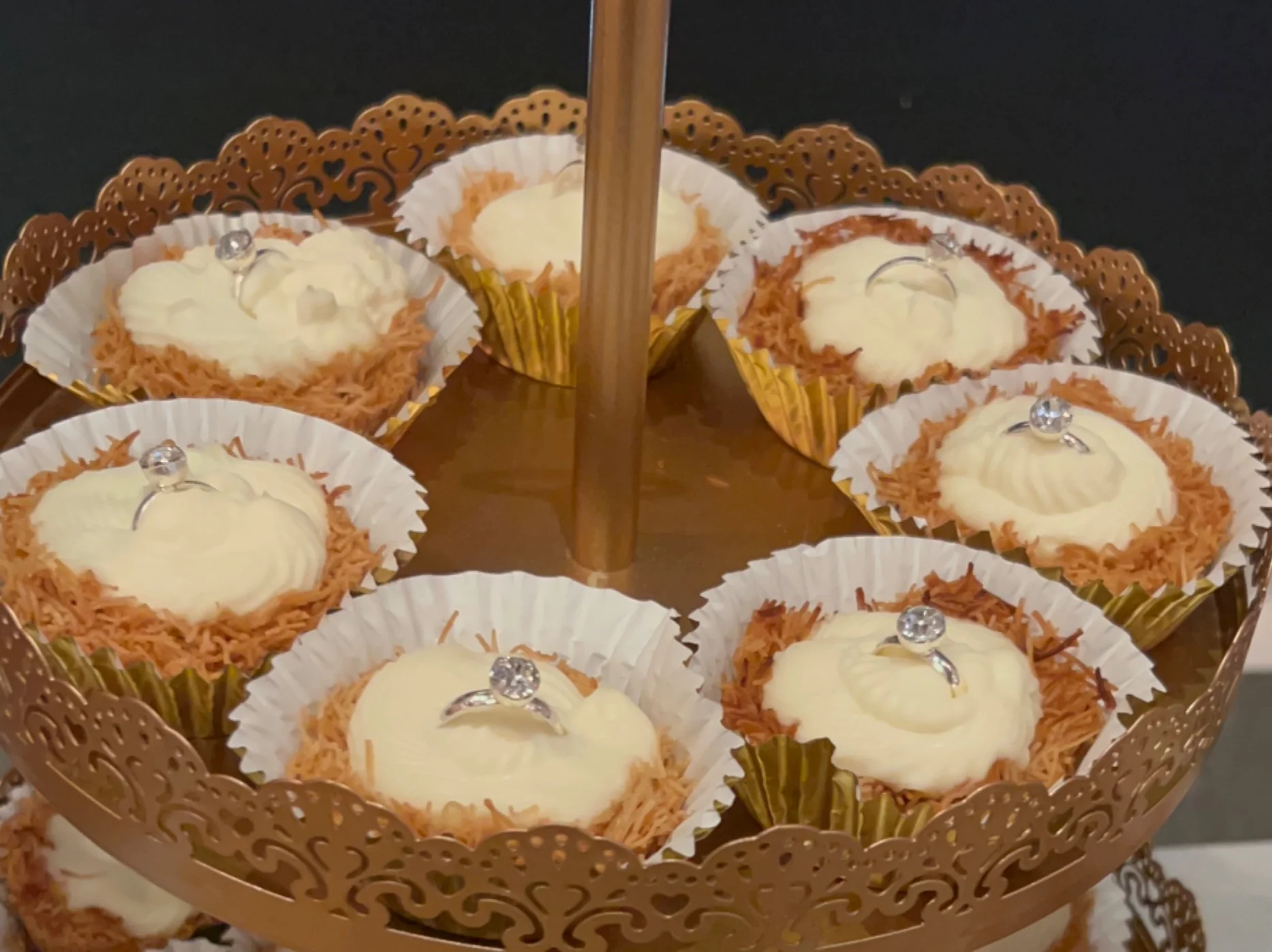 Cold Kunafa with Cream Cup - Egyptian dessert